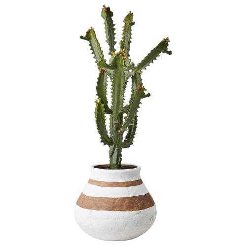 Krukke M - Hvit/brun - Ø29 x 26 cm - www.frokenfraken.se