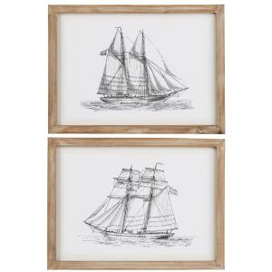 Tavler i tre rammer - 2 stk - Skip motiv - 27 x 37 cm - www.frokenfraken.se