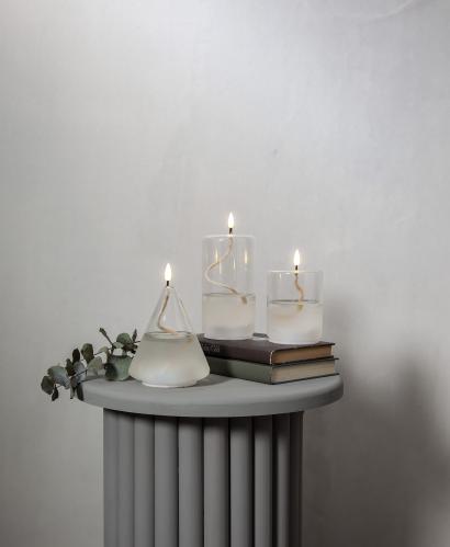 Batterilys - Flamme Float - Glassholder - 8 x 13 x 8 cm - www.frokenfraken.se