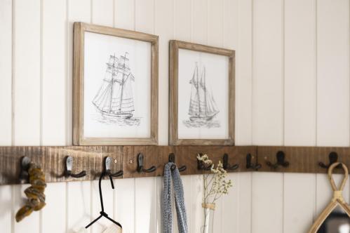 Tavler i tre rammer - 2 stk - Skip motiv - 27 x 37 cm - www.frokenfraken.se