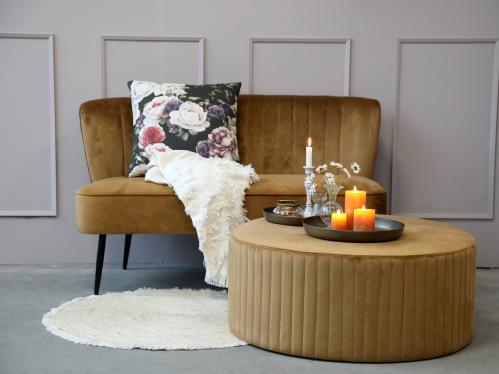 Sittpuff - Marat velour/Karamell - 35 x Ø85 cm - www.frokenfraken.se