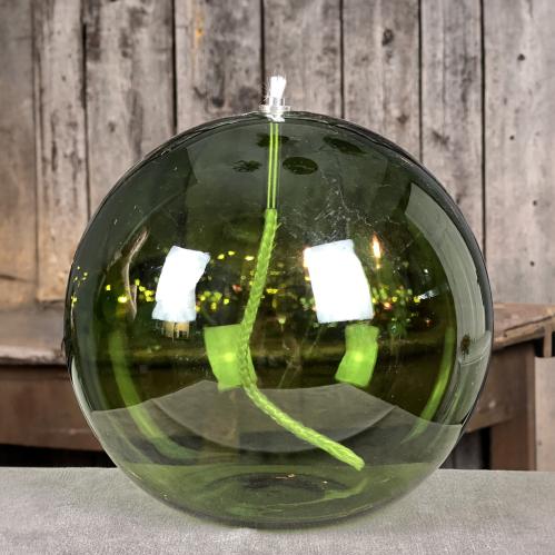 Oljelampe 3XL - Glass - Rund Boll - Grønn - Ø20 cm - www.frokenfraken.se