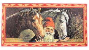 Julbonad - Tomte med to hester - 60 x 30 cm - www.frokenfraken.se