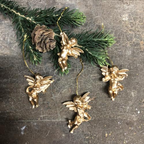 Engler å henge i juletreet - 4 stk - 4 cm - www.frokenfraken.se