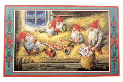 Julbonad - Mätta tomtar - 69 x 43 cm - www.frokenfraken.se