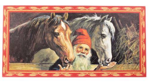 Julbonad - Tomte med to hester - 60 x 30 cm - www.frokenfraken.se