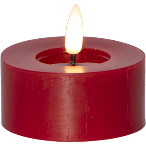 Batterilys - LED Votivlys 7 cm - Rød - Flamme Flow - 2 stk - www.frokenfraken.se