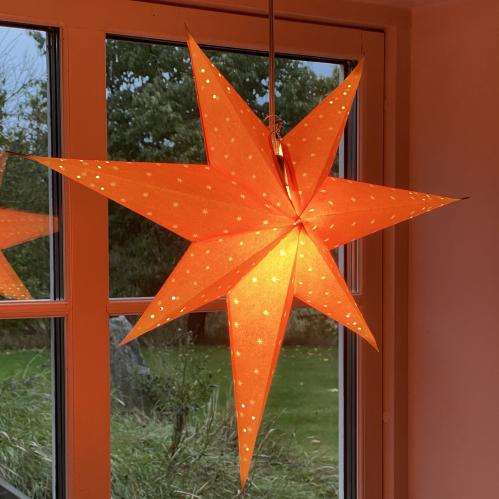 Adventsstjerne - Klassisk Gammeldags Oransje - 60 cm - www.frokenfraken.se