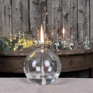 Oljelampe S - Glass - Rund Boll - Ø9 cm - www.frokenfraken.se