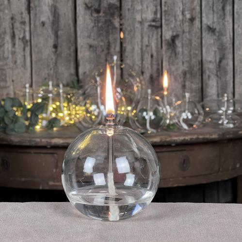 Oljelampe S - Glass - Rund Boll - Ø9 cm - www.frokenfraken.se