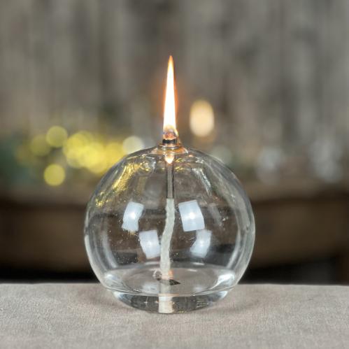 Oljelampe S - Glass - Rund Boll - Ø9 cm - www.frokenfraken.se