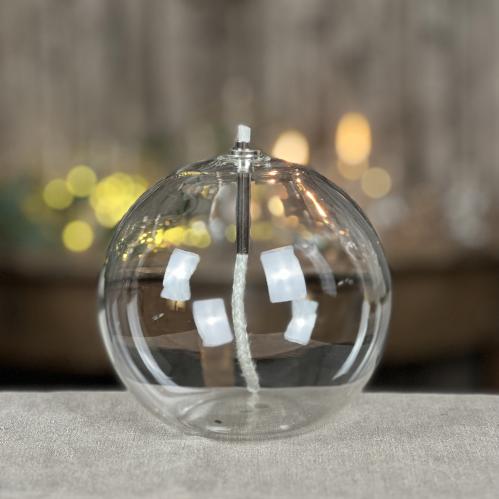 Oljelampe XL - Glass - Rund Boll - Ø13 cm - www.frokenfraken.se
