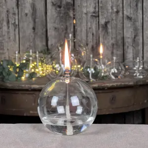 Oljelampe S - Glass - Rund Boll - Ø9 cm - www.frokenfraken.se