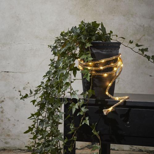 Lyslenke - Jute - 40 LED-lys - 2 m - www.frokenfraken.se