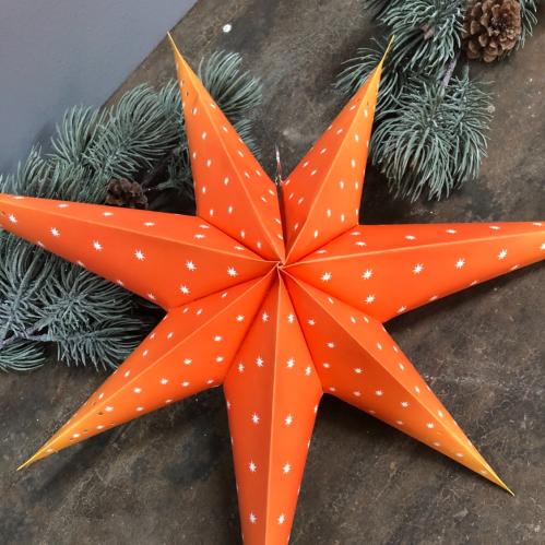 Adventsstjerne - Klassisk Gammeldags Oransje - 40 cm - www.frokenfraken.se