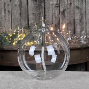 Oljelampe XL - Glass - Rund Boll - Ø13 cm - www.frokenfraken.se