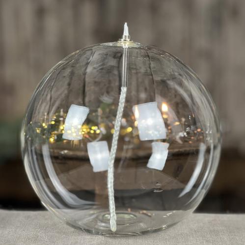 Oljelampa 3XL - Glas - Rund Boll - Ø20 cm - www.frokenfraken.se