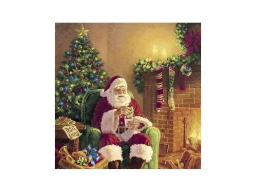 Servietter - Santa hjemme - 20-pakning/33 x 33 cm - www.frokenfraken.se