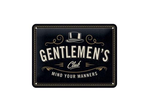 Plåtskilt - Gentlemen´s Club - 15 x 20 cm - www.frokenfraken.se