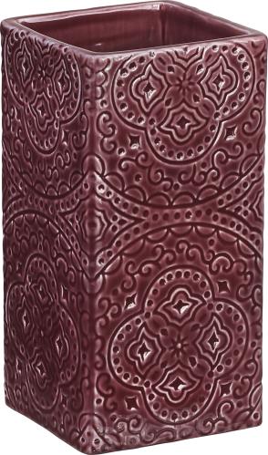 Tannbørstevase - Kub Orient Vinrød - 12 cm - www.frokenfraken.se