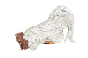 Påskdekorasjon - Hane ser ned - Hvit - 32 cm - www.frokenfraken.se