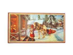 Julbonad - Tomte kommer med hest - 38 x 20 cm - www.frokenfraken.se