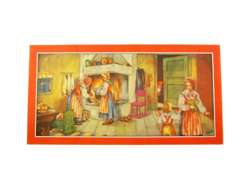 Julbonad - Gamla 50-tal hjemme ved peisen - 75 x 39 cm - www.frokenfraken.se