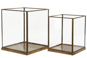 Lyslykt - Glasskube - Antikk messing - 2 størrelser - www.frokenfraken.se