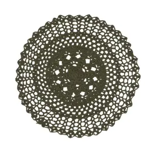 Bordstablett - Rund Virkad - Grønn - Ø38 cm - www.frokenfraken.se