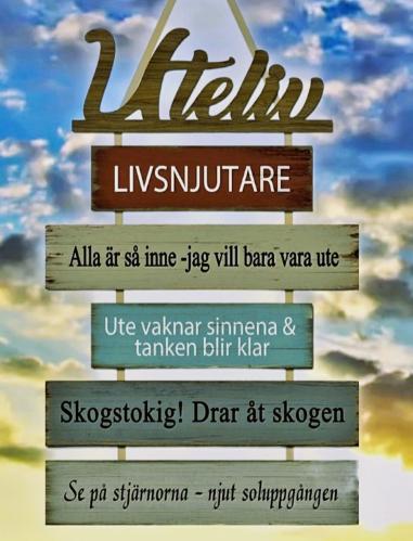 Skilt - Uteliv - Tre - 50 x 25 cm - www.frokenfraken.se