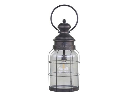 Fransk låve lykt med lyspære og timer - H 41 cm - Ø 16,5 cm - www.frokenfraken.se