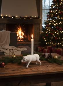 Lysstake - Gris - Hvit - 21 cm - www.frokenfraken.se