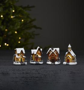 Lite lysende hus – 4 stk – 12 cm - www.frokenfraken.se