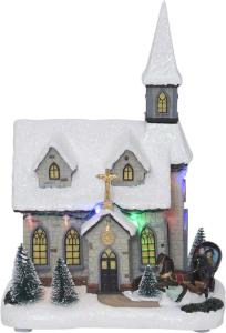 Julkirke med belysning - 27 cm - www.frokenfraken.se