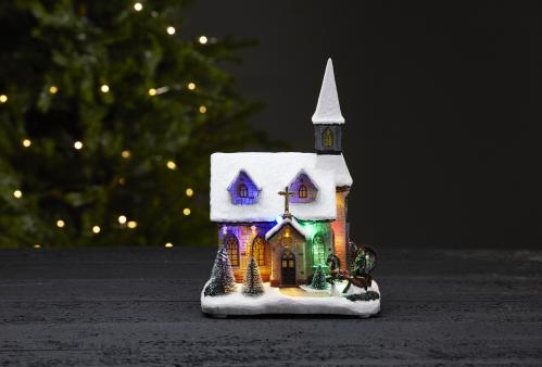 Julkirke med belysning - 27 cm - www.frokenfraken.se