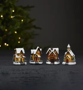 Lite lysende hus – 4 stk – 12 cm - www.frokenfraken.se