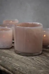 Lyslykt - Lumiere Sand - 12 x 12 cm - Bidra til Barncancerfonden - www.frokenfraken.se