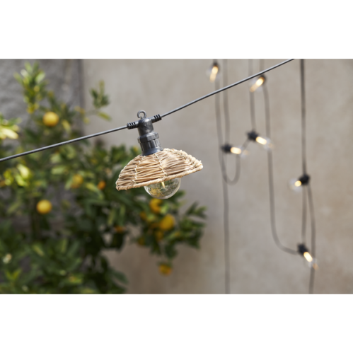 Lyslenke - Svart kunstrotting - 6 lamper - Utendørs - 3,5 m - www.frokenfraken.se