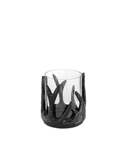 Lyslykt - Reinhorn - Svart - 13 cm - 1 stk - www.frokenfraken.se
