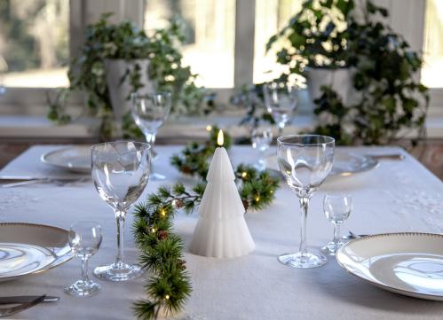 Blocklys - Juletre Hvit LED - 18 cm - www.frokenfraken.se