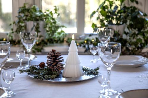Blocklys - Juletre Hvit LED - 18 cm - www.frokenfraken.se