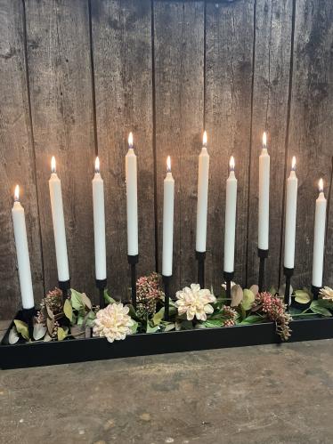 Lysstake - Bordlysstake - 10 lys i eske - 72 x 16 x 21 cm - www.frokenfraken.se