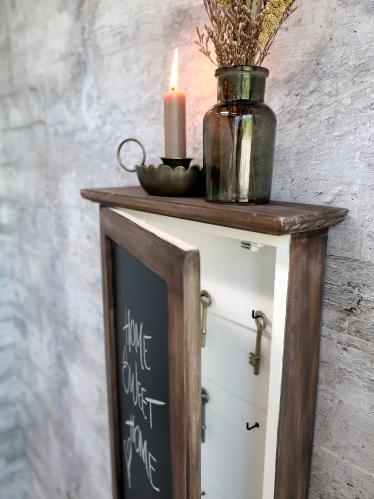 Nyckelskåp med griffeltavla - Antik brun - 53 x 28 cm - www.frokenfraken.se