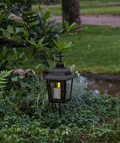 Gravlykt med batterilys - Kors eller Kule - Svart med timer - www.frokenfraken.se