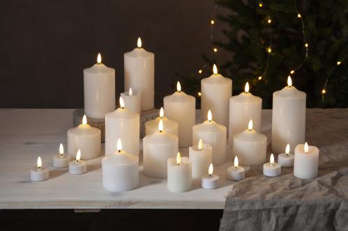 Batterilys - Votivlys Basic - 2 pakke - 5 x Ø3,8cm - Timer - www.frokenfraken.se