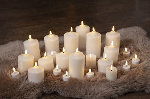 Batterilys - Votivlys Basic - 2 pakke - 5 x Ø3,8cm - Timer - www.frokenfraken.se