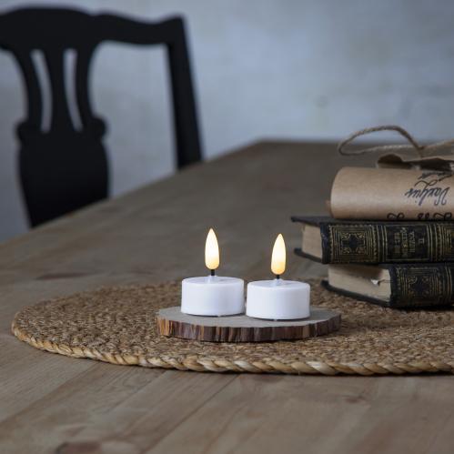 Batterilys - Votivlys Basic - 2 pakke - 5 x Ø3,8cm - Timer - www.frokenfraken.se