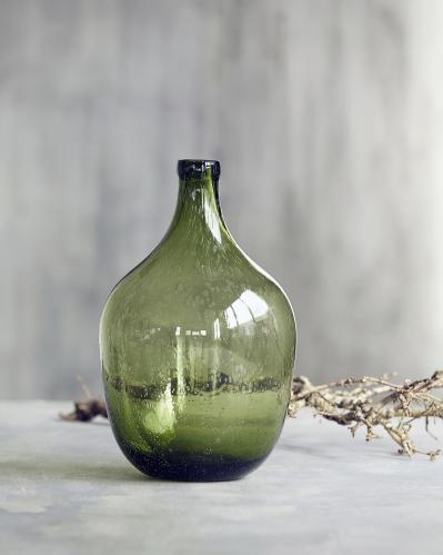 Glasflaske - Grønn - Damejeanne - 30 cm - www.frokenfraken.se