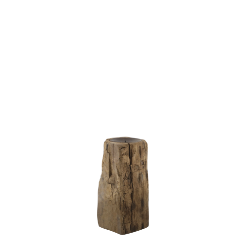 Lysstake for blokklys - Rustikk tre - 28 x 13 x 10 cm - www.frokenfraken.se