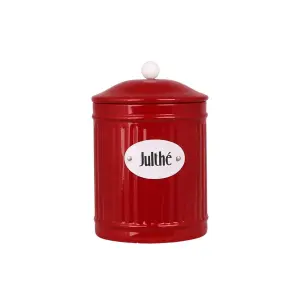 Plåtboks Hugo Julete - Rød - Ø9,5 x H15 cm - www.frokenfraken.se